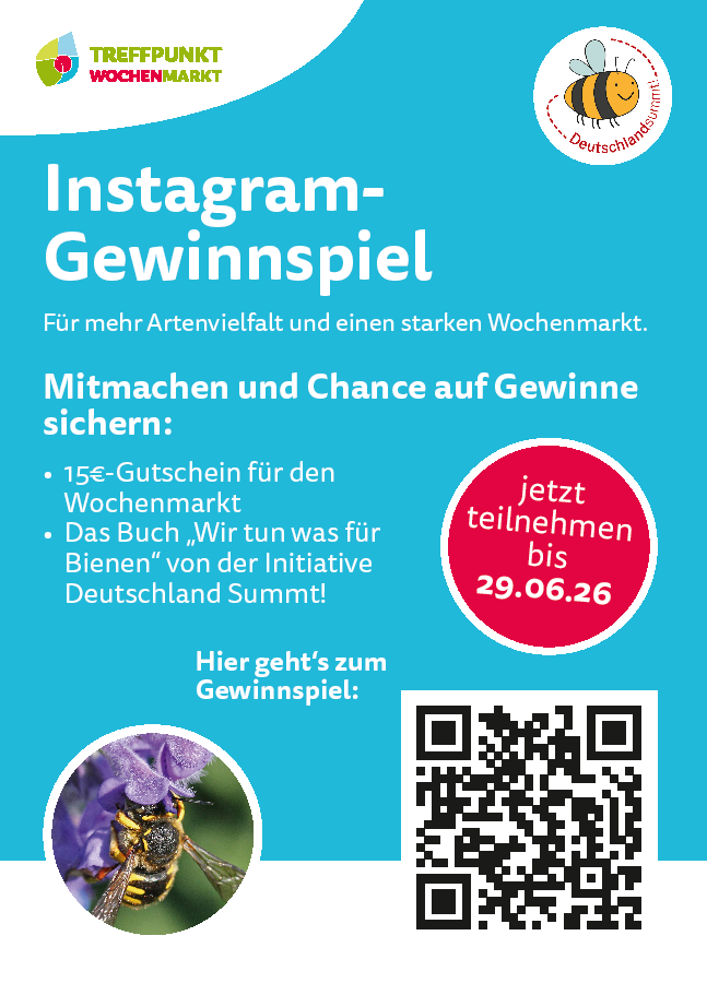 Wochenmarkt-Lieblinge gesucht: Digitales Gewinnspiel von „Treffpunkt Wochenmarkt“ und „Deutschland summt!“ auf dem Wochenmarkt Minden