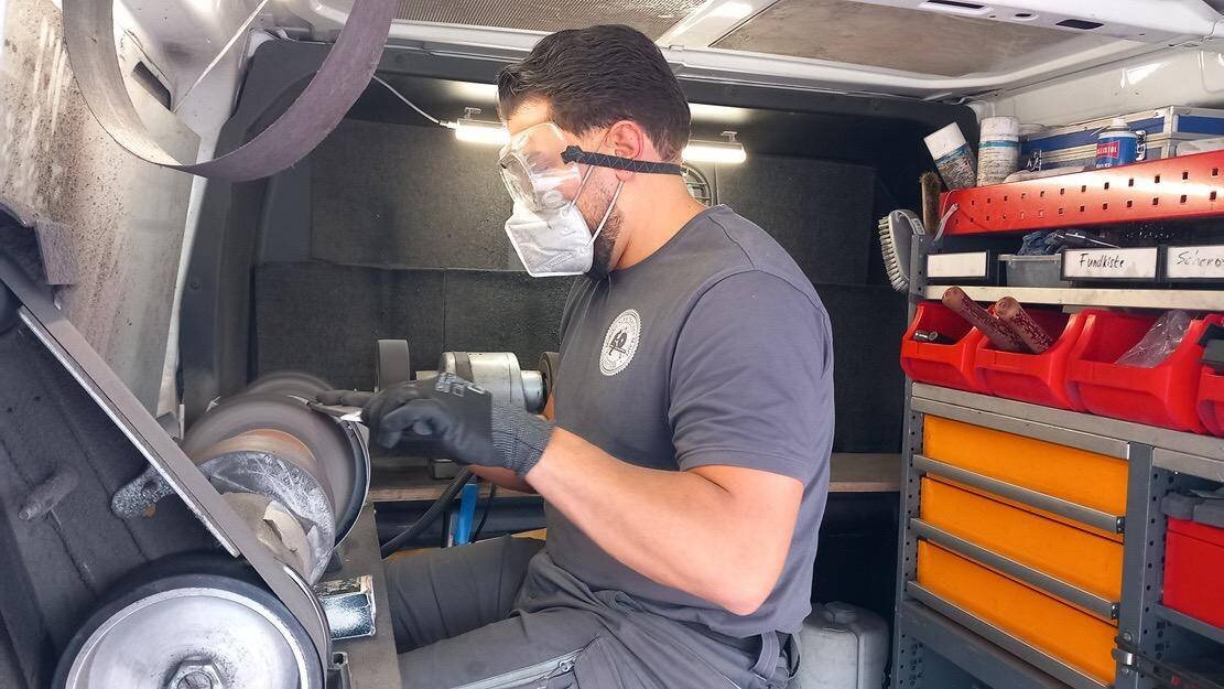 Schleifservice Maier bereichert ab Donnerstag, den 18. September, den Donnerstagsmarkt in Minden